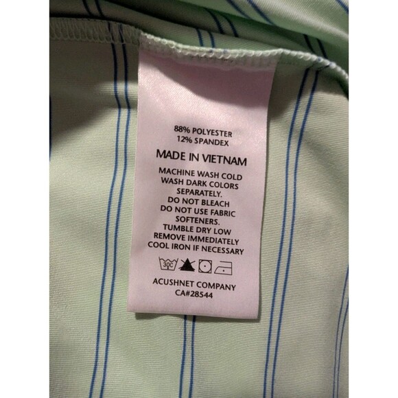 FJ FootJoy Polo Shirt Mens Size L Pale Green Striped Golf Shirt - Picture 7 of 7